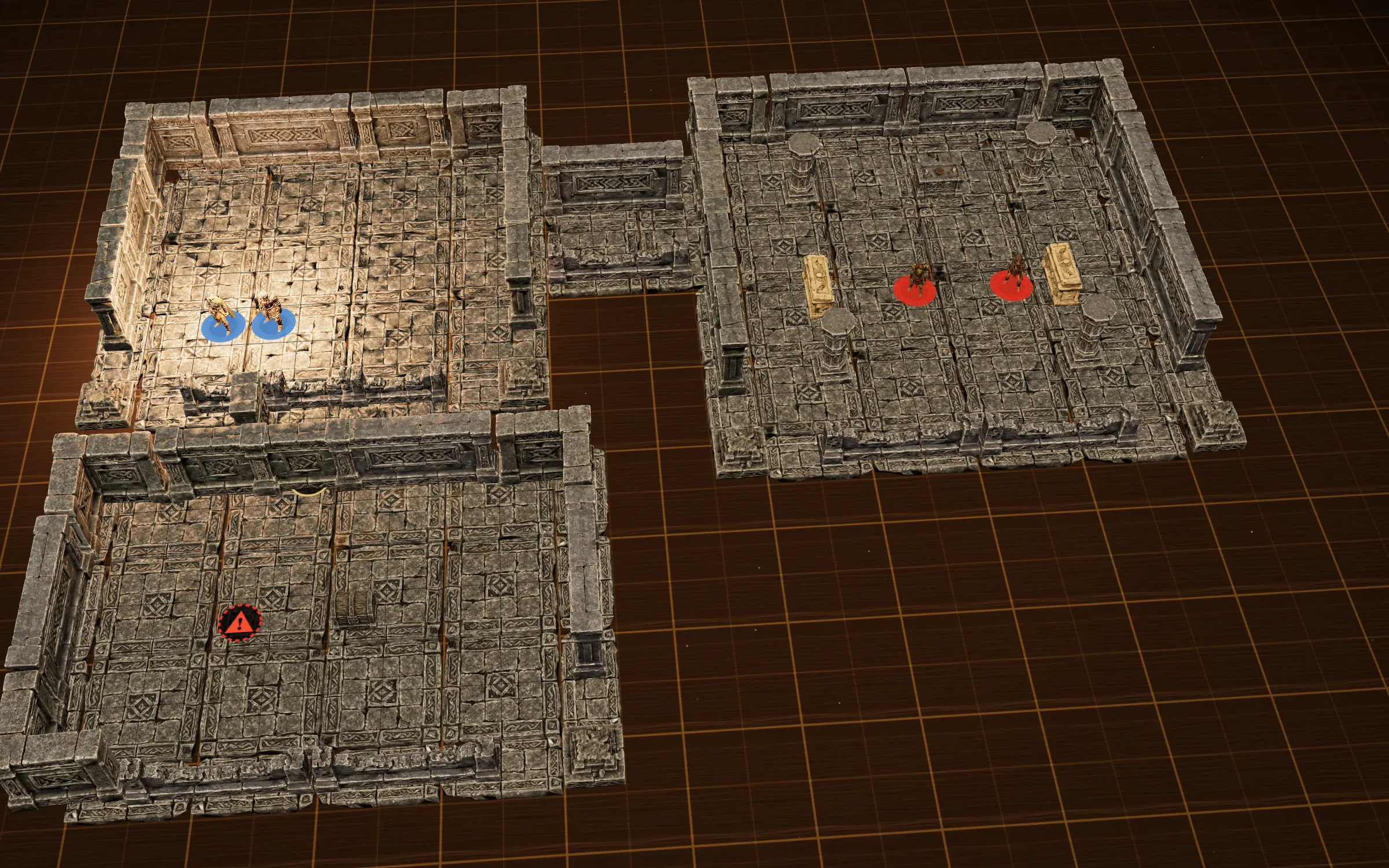 La stessa mappa come dungeon 3D nell'editor.