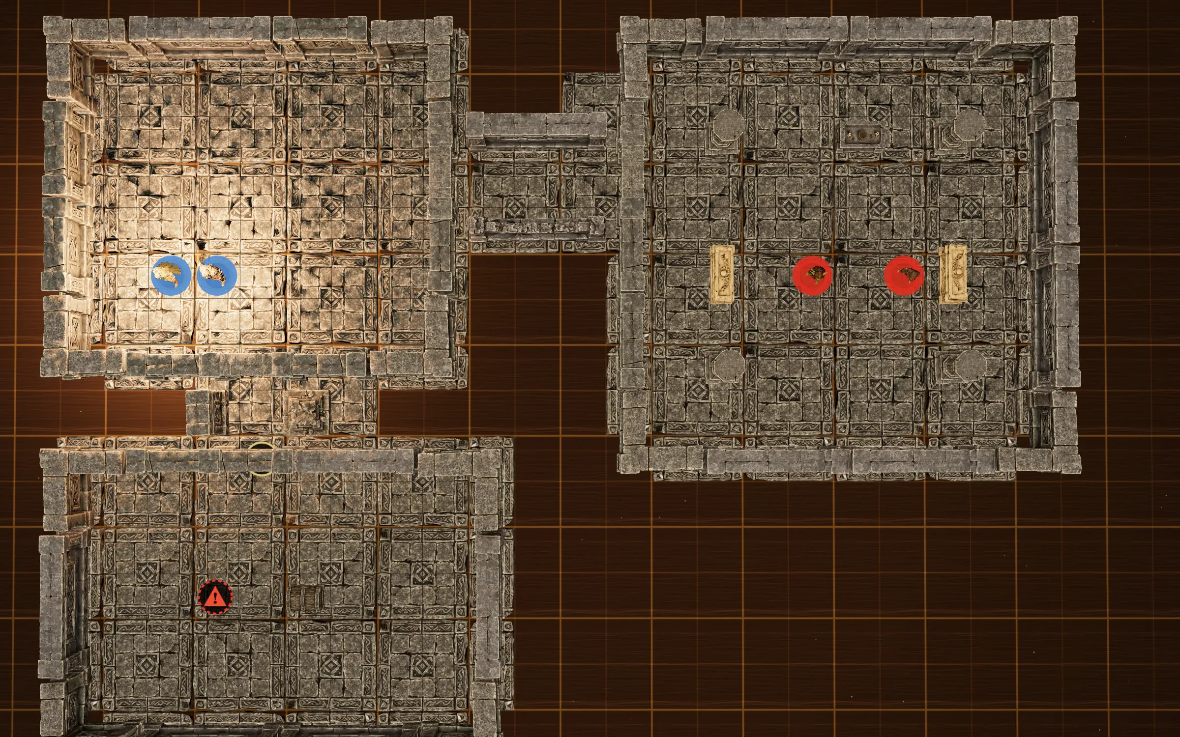 Il dungeon 3D visto dall'alto.