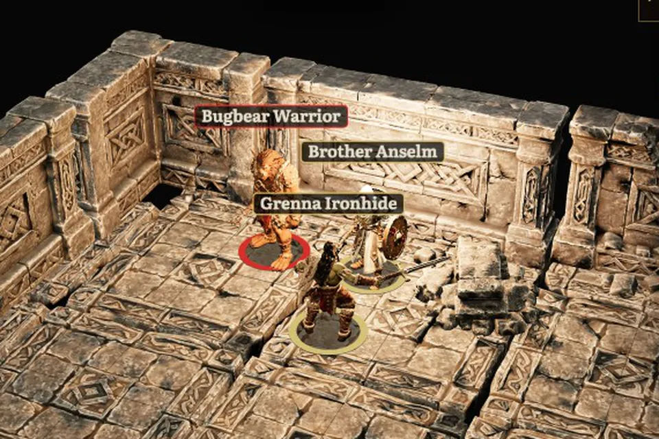 In the game: a fighter and a companion played by the game against a bugbear, with no GM.